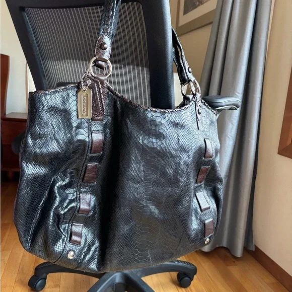 NWOT COACH DYLAN EMBOSSED PYTHON LEATHER TOTE BAG Limited Edition
